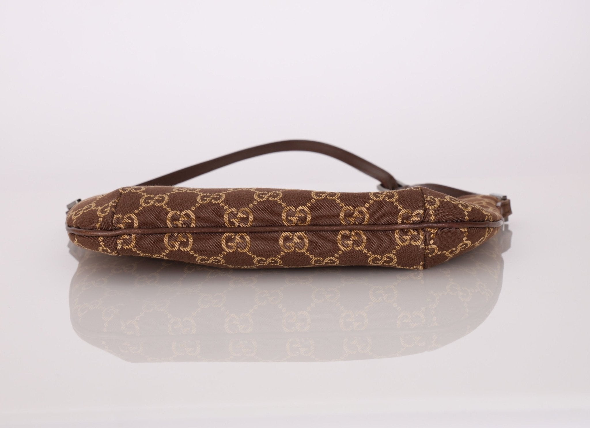 Gucci Chocolate Monogram Canvas Shoulder Bag - FashioNica