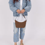 Gucci Chocolate Monogram Canvas Shoulder Bag - FashioNica