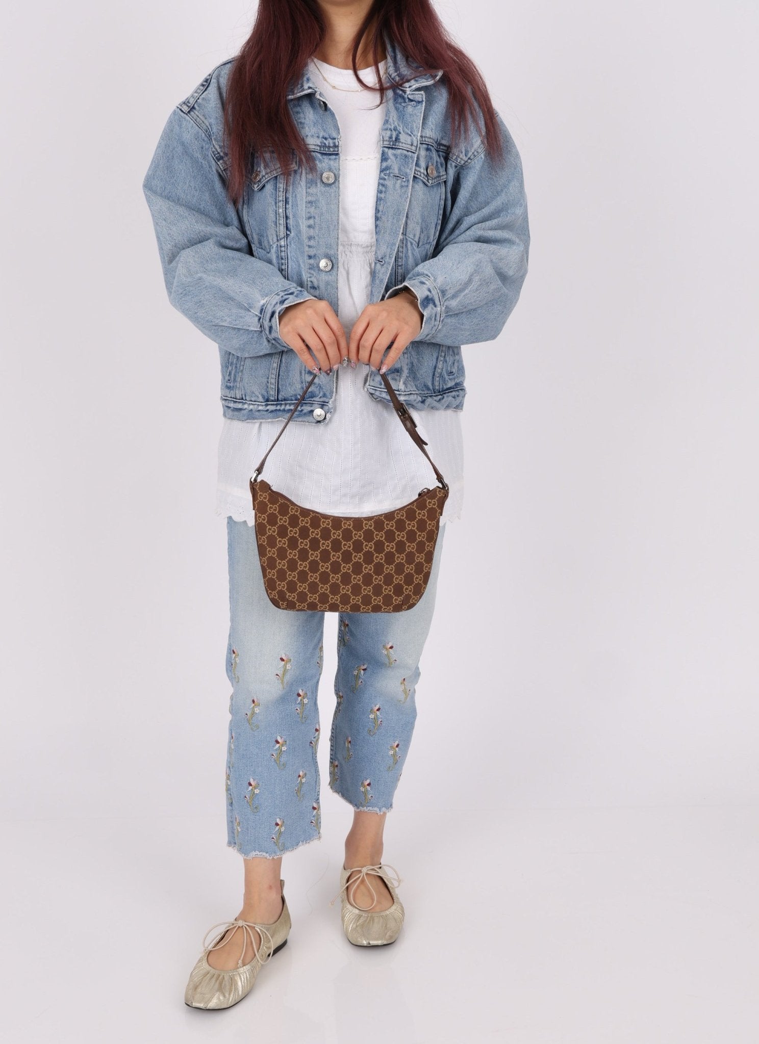 Gucci Chocolate Monogram Canvas Shoulder Bag - FashioNica