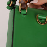 Gucci Green Bamboo Turnlock Vertical Top Handle 3 Way Bag - FashioNica