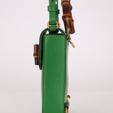 Gucci Green Bamboo Turnlock Vertical Top Handle 3 Way Bag - FashioNica
