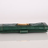 Gucci Green Leather Guccissima Long Wallet - FashioNica