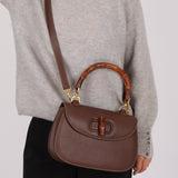 Gucci Leather Brown Bamboo Top Handle w/ Strap - FashioNica