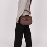 Gucci Leather Brown Bamboo Top Handle w/ Strap - FashioNica