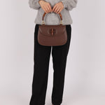 Gucci Leather Brown Bamboo Top Handle w/ Strap - FashioNica