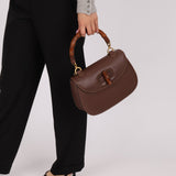 Gucci Leather Brown Bamboo Top Handle w/ Strap - FashioNica