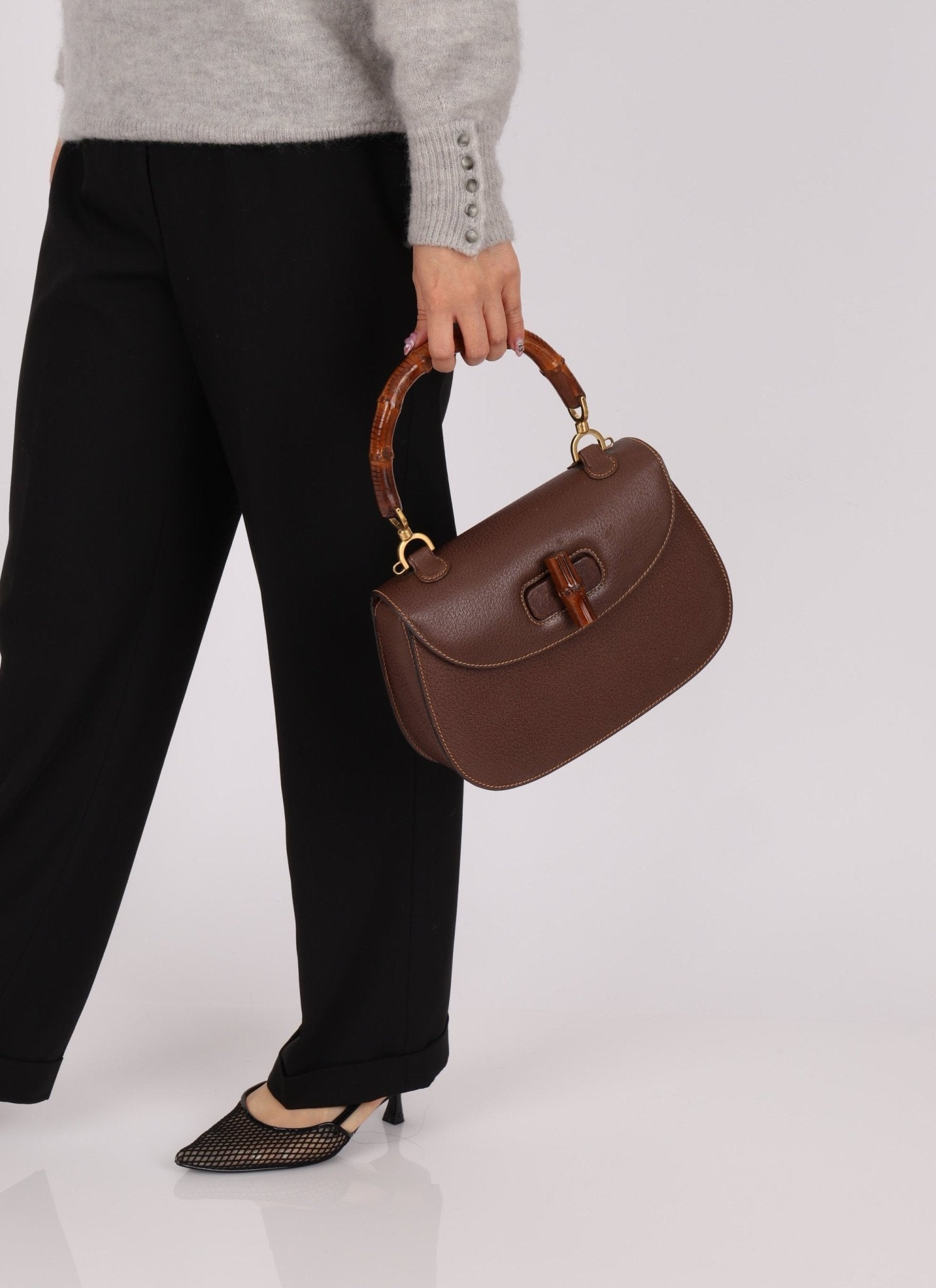 Gucci Leather Brown Bamboo Top Handle w/ Strap - FashioNica