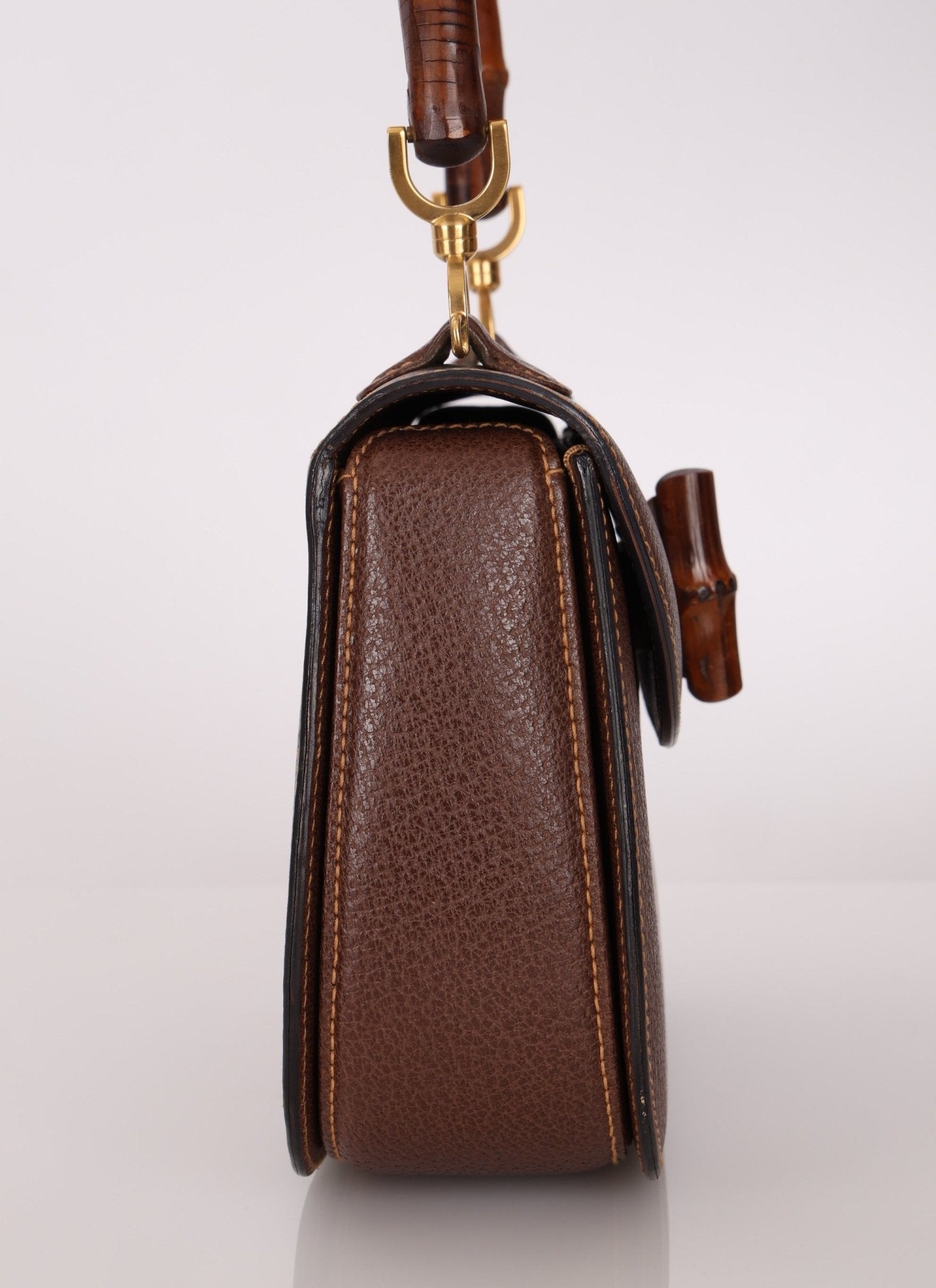 Gucci Leather Brown Bamboo Top Handle w/ Strap - FashioNica