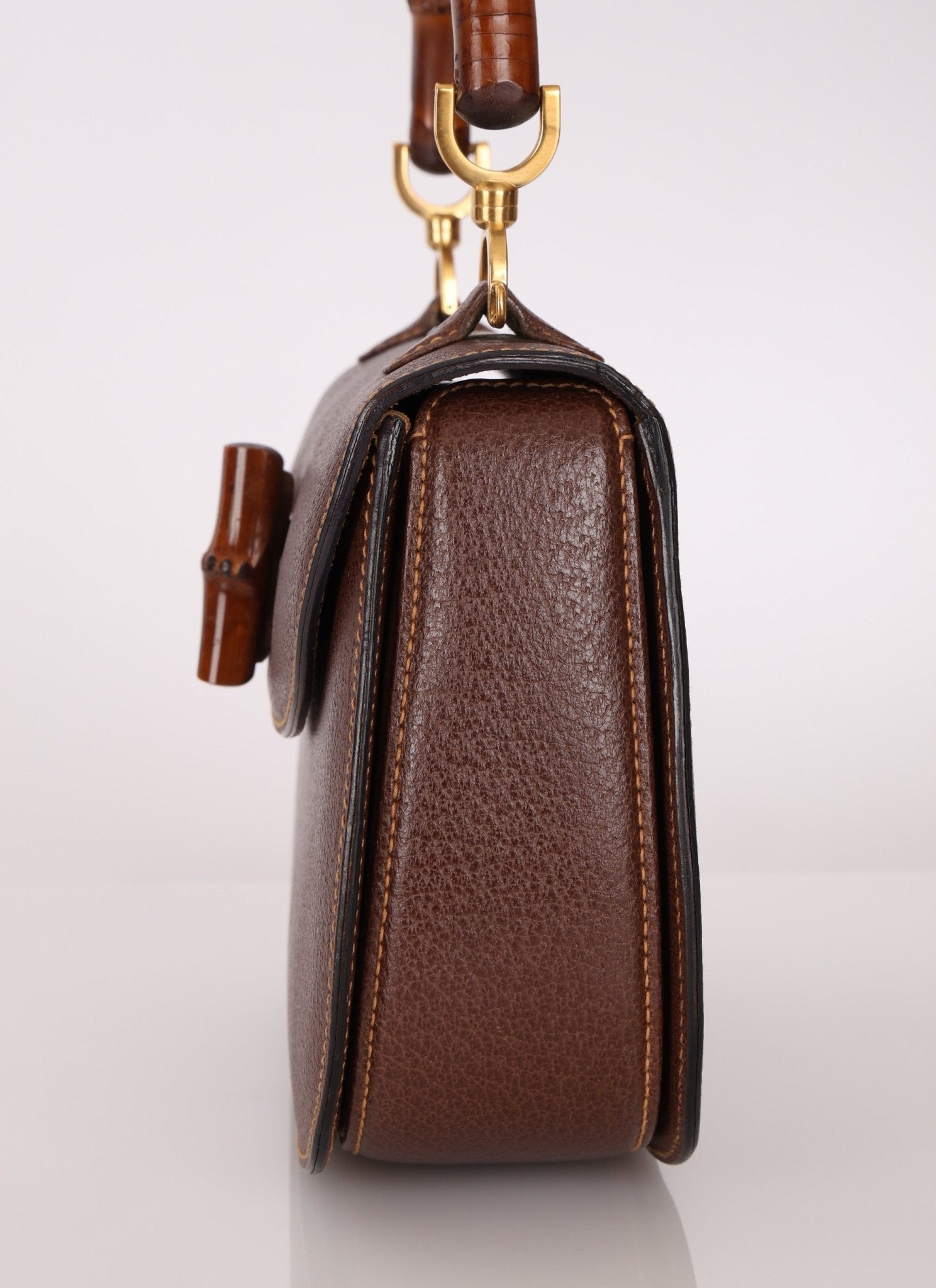 Gucci Leather Brown Bamboo Top Handle w/ Strap - FashioNica