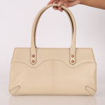 Gucci Leather Rosegold Horsebit Chain Ivory Handle Bag - FashioNica