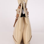 Gucci Leather Rosegold Horsebit Chain Ivory Handle Bag - FashioNica