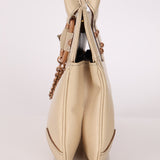 Gucci Leather Rosegold Horsebit Chain Ivory Handle Bag - FashioNica