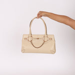Gucci Leather Rosegold Horsebit Chain Ivory Handle Bag - FashioNica