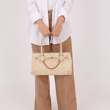 Gucci Leather Rosegold Horsebit Chain Ivory Handle Bag - FashioNica