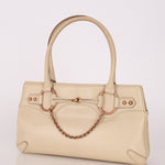 Gucci Leather Rosegold Horsebit Chain Ivory Handle Bag - FashioNica
