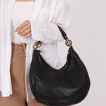 Gucci Monogram Embossed Leather Hobo - FashioNica