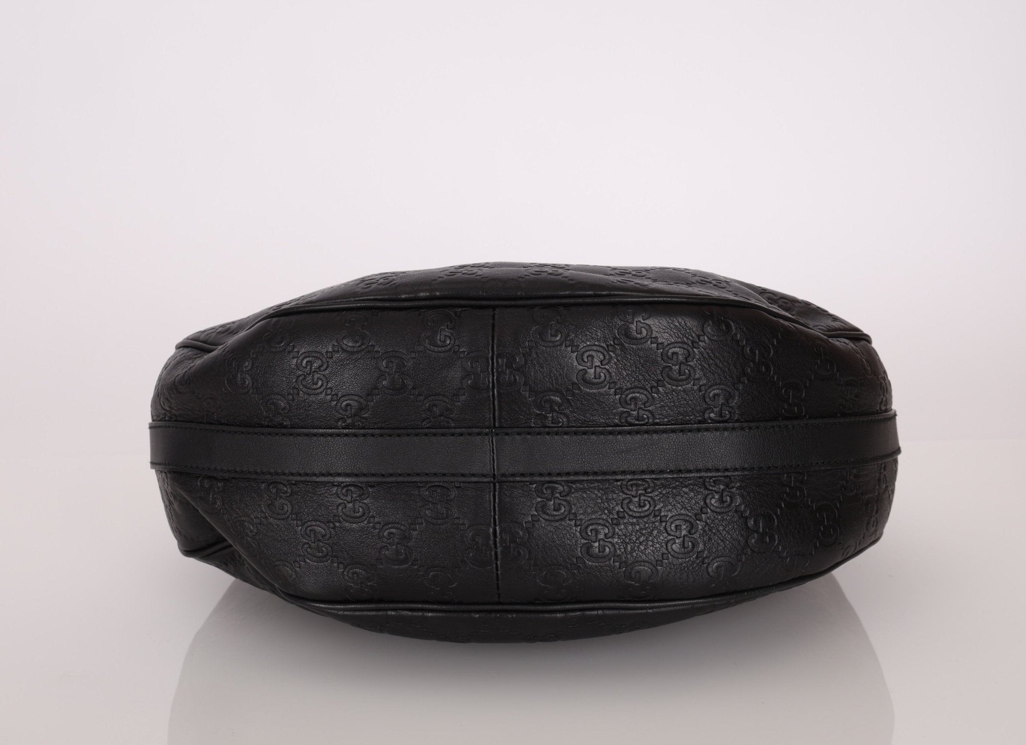 Gucci Monogram Embossed Leather Hobo - FashioNica
