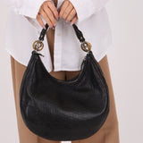 Gucci Monogram Embossed Leather Hobo - FashioNica
