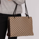 Gucci Monogram Leather Braided Tote - FashioNica