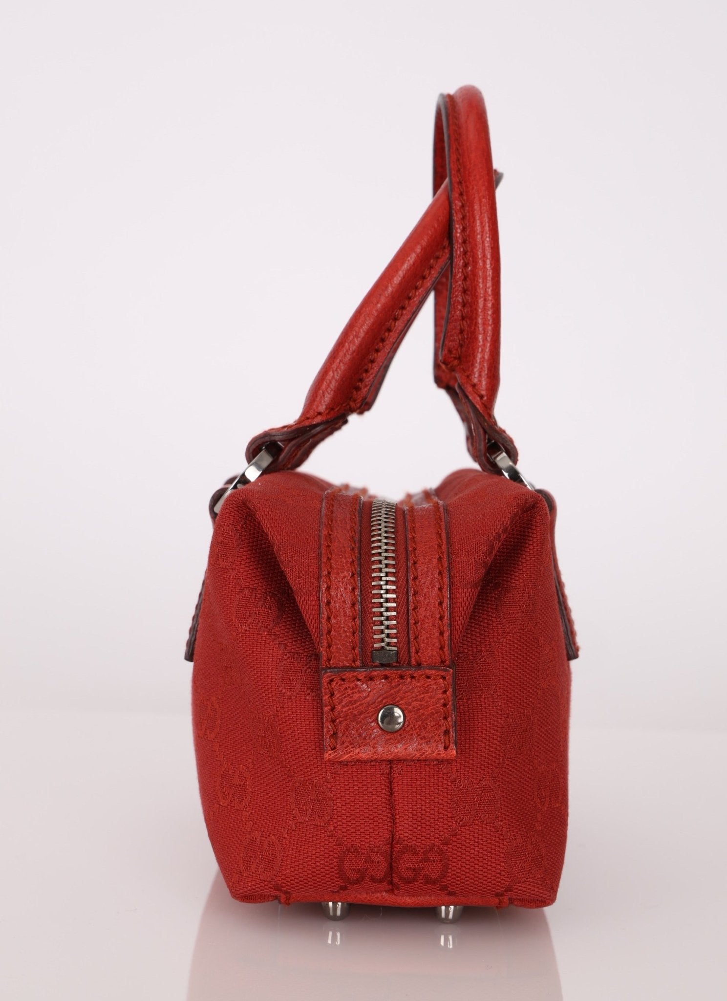 Gucci Monogram Mini Red Boston Bag - FashioNica