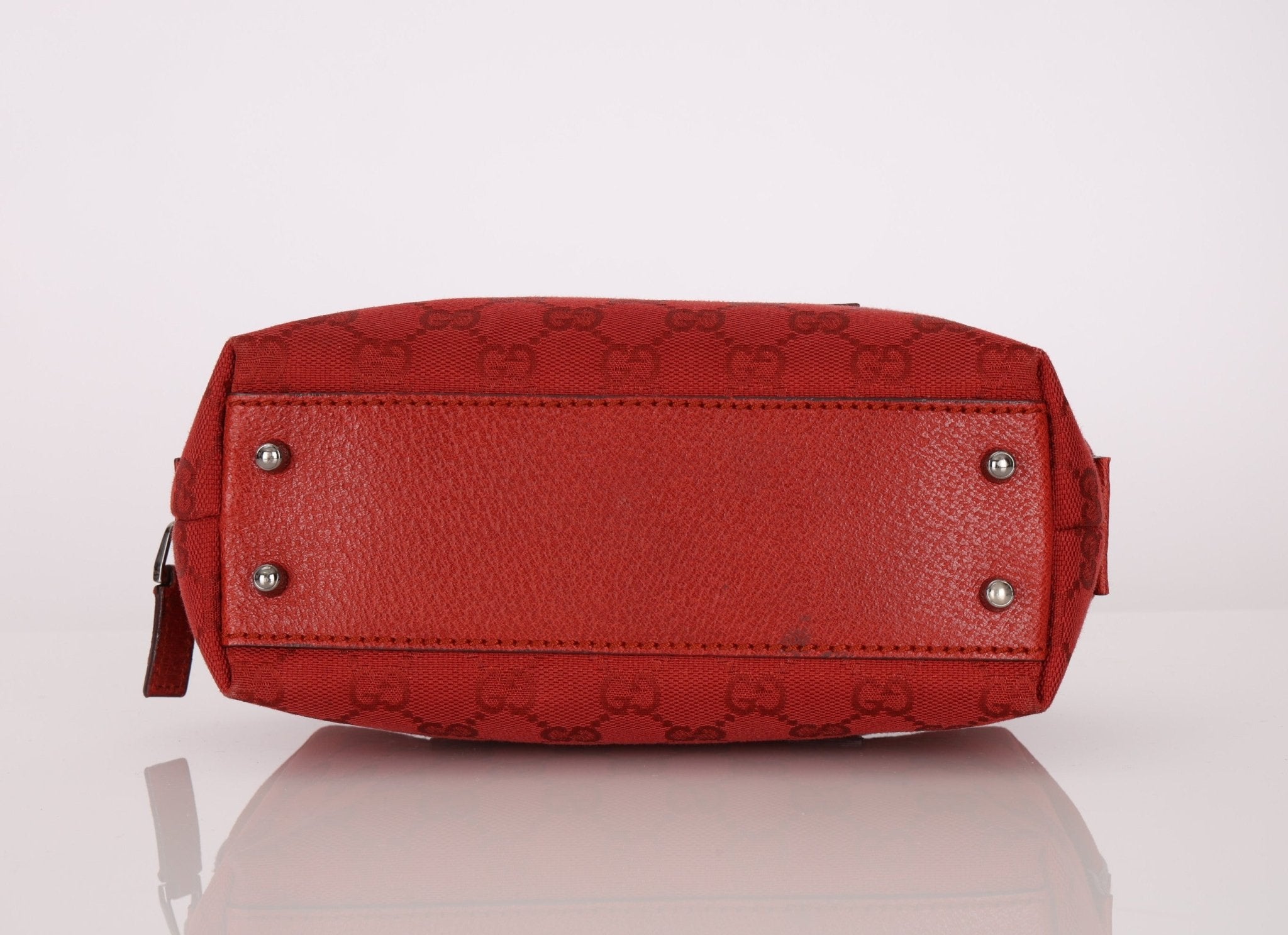 Gucci Monogram Mini Red Boston Bag - FashioNica
