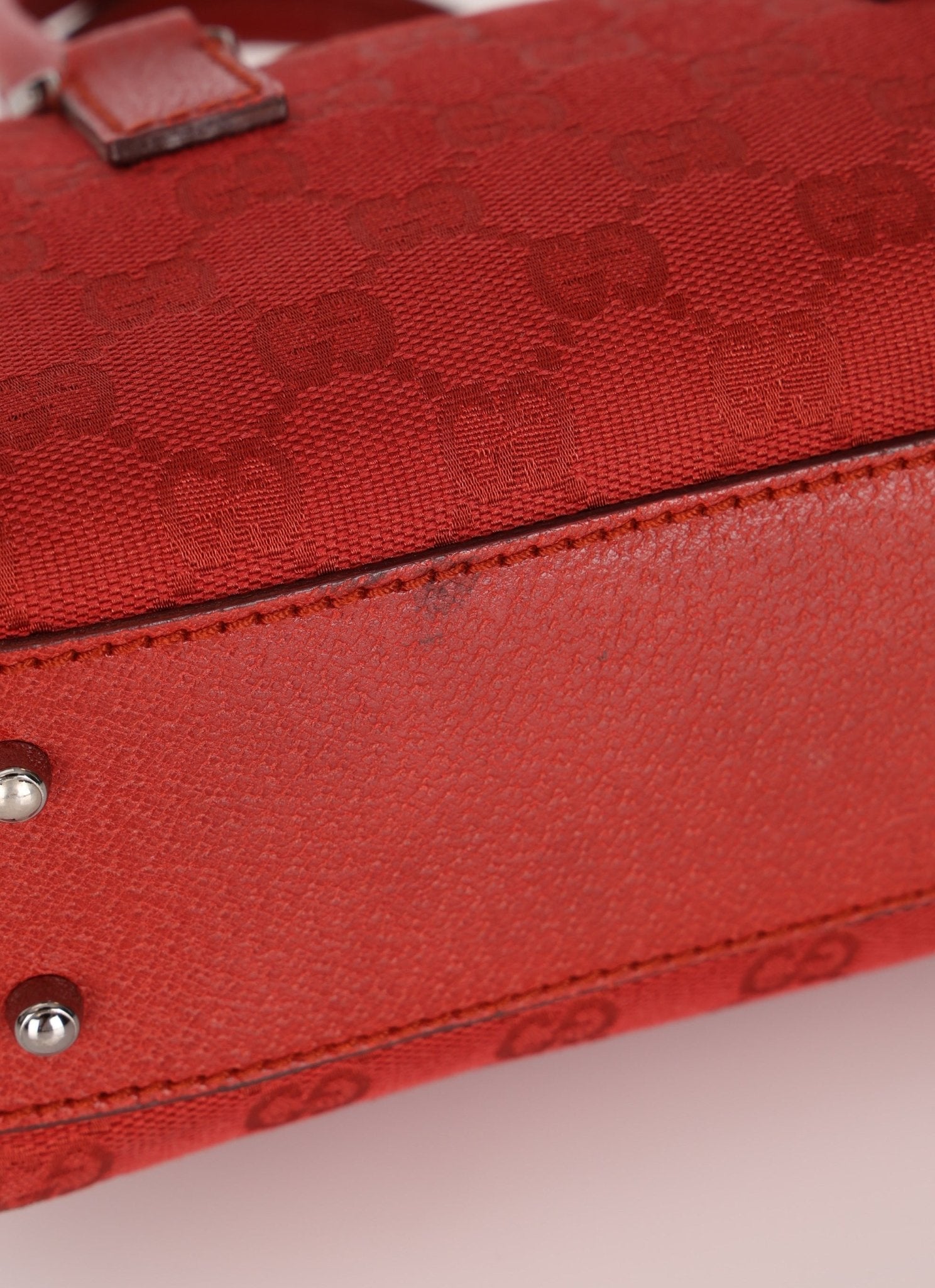 Gucci Monogram Mini Red Boston Bag - FashioNica