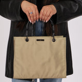 Gucci Taupe Nylon Bamboo Top Handle - FashioNica