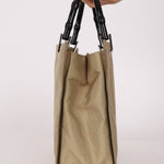 Gucci Taupe Nylon Bamboo Top Handle - FashioNica