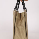 Gucci Taupe Nylon Bamboo Top Handle - FashioNica