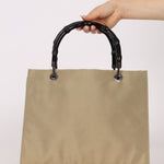 Gucci Taupe Nylon Bamboo Top Handle - FashioNica