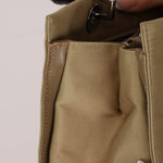 Gucci Taupe Nylon Bamboo Top Handle - FashioNica