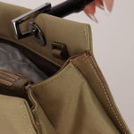 Gucci Taupe Nylon Bamboo Top Handle - FashioNica