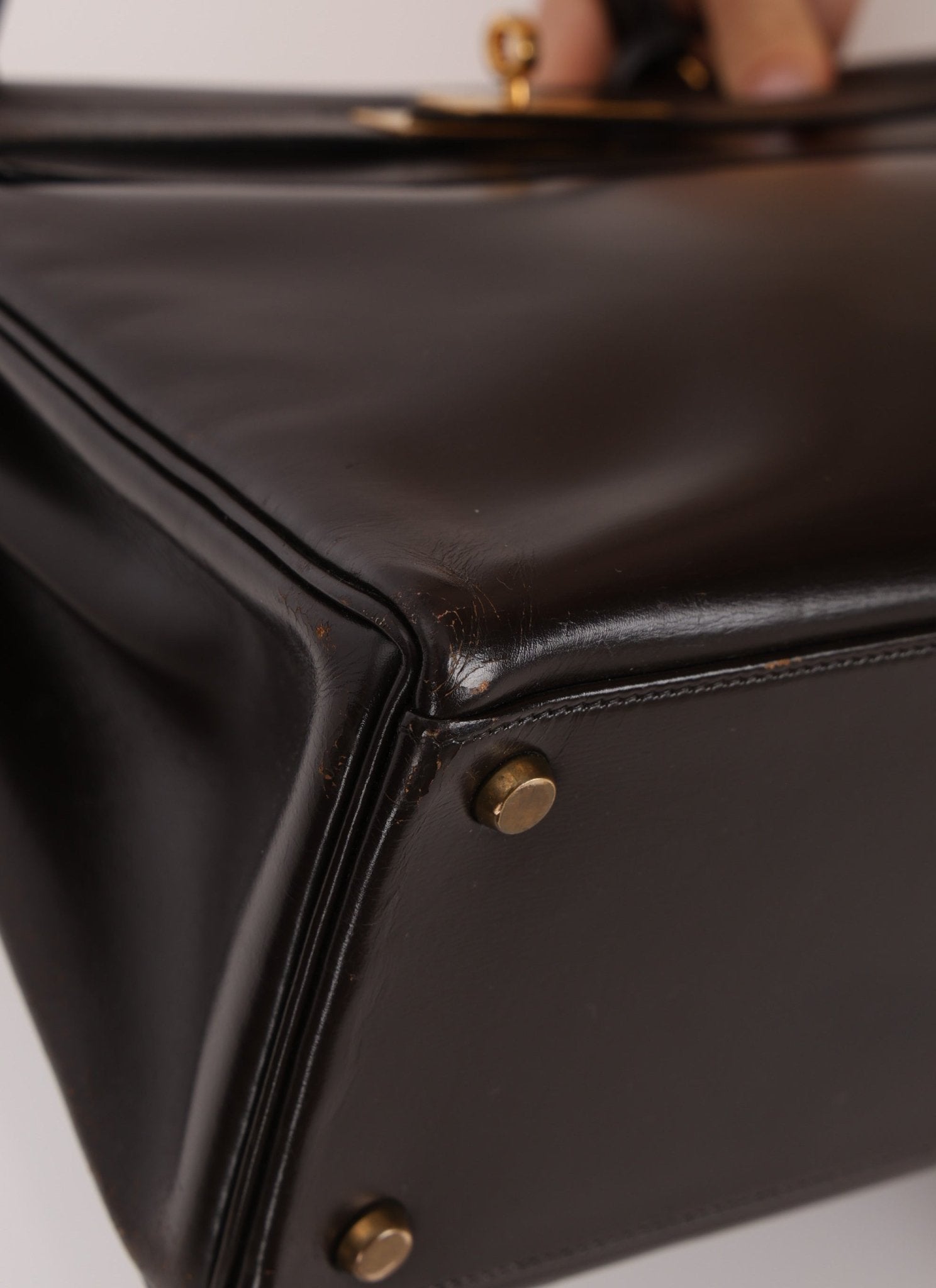 Hermès 1979 Chocolate Box Retourne Kelly 32 with Strap - FashioNica