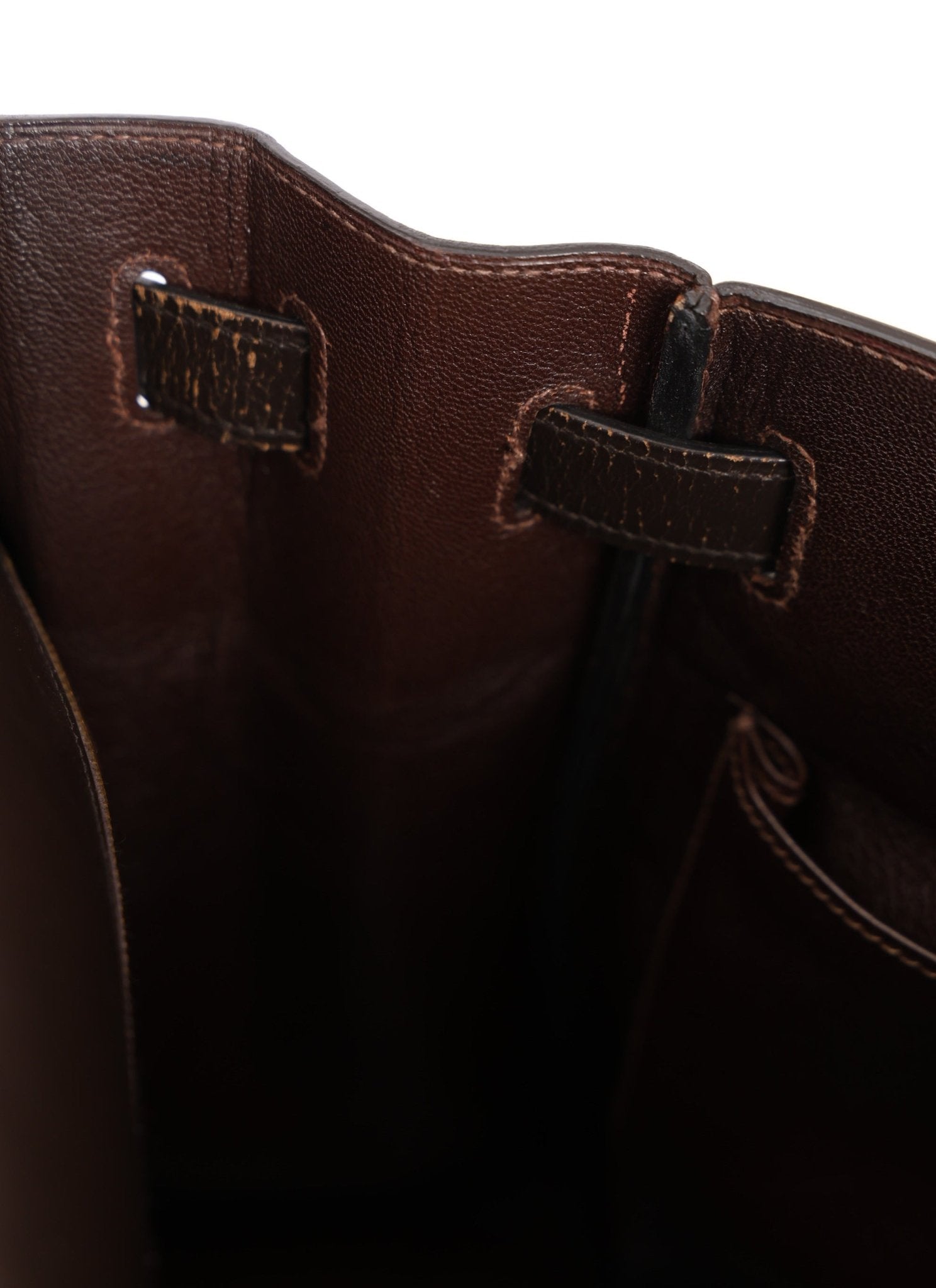 Hermès 1979 Chocolate Box Retourne Kelly 32 with Strap - FashioNica