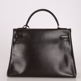 Hermès 1979 Chocolate Box Retourne Kelly 32 with Strap - FashioNica