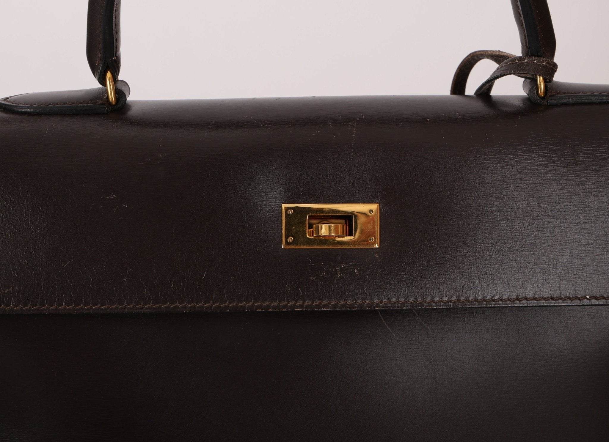 Hermès 1991 Chocolate Box Kelly 35 GHW - FashioNica