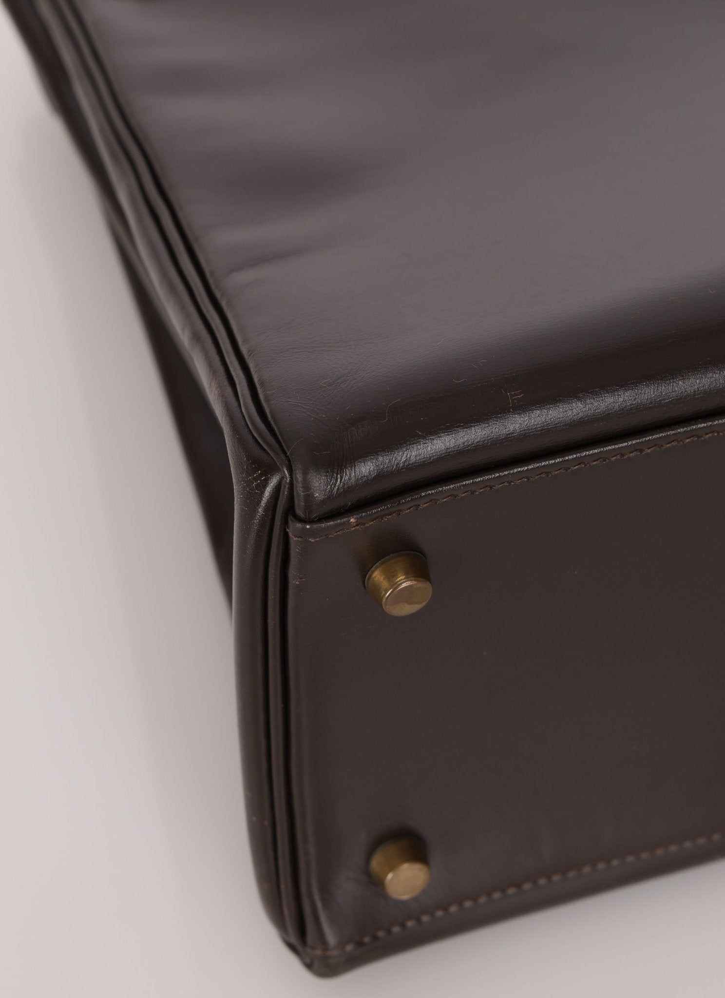 Hermès 1991 Chocolate Box Kelly 35 GHW - FashioNica