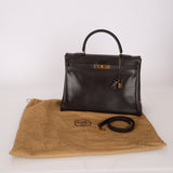 Hermès 1991 Chocolate Box Kelly 35 GHW - FashioNica