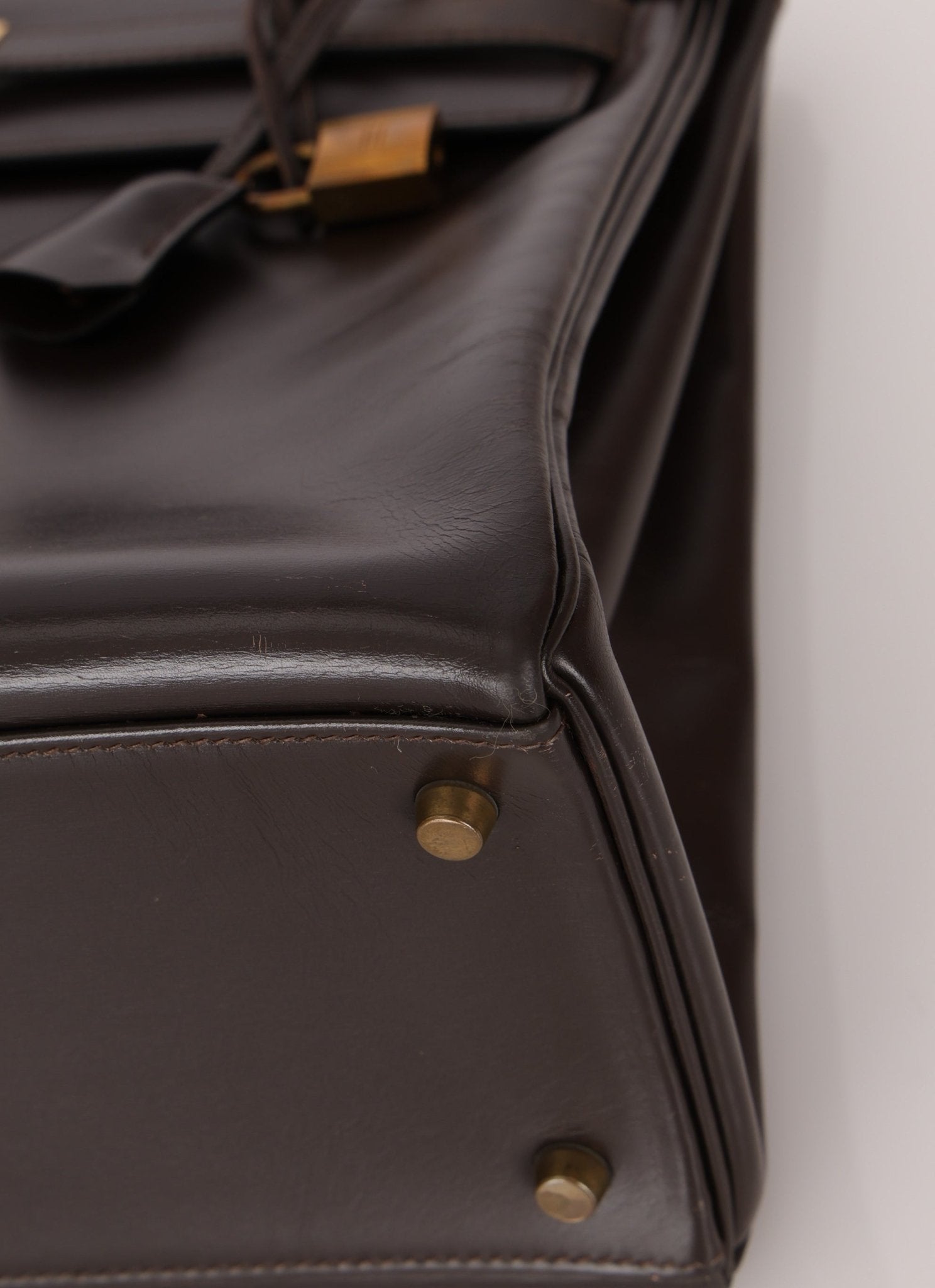 Hermès 1991 Chocolate Box Kelly 35 GHW - FashioNica