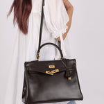 Hermès 1991 Chocolate Box Kelly 35 GHW - FashioNica