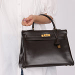 Hermès 1991 Chocolate Box Kelly 35 GHW - FashioNica