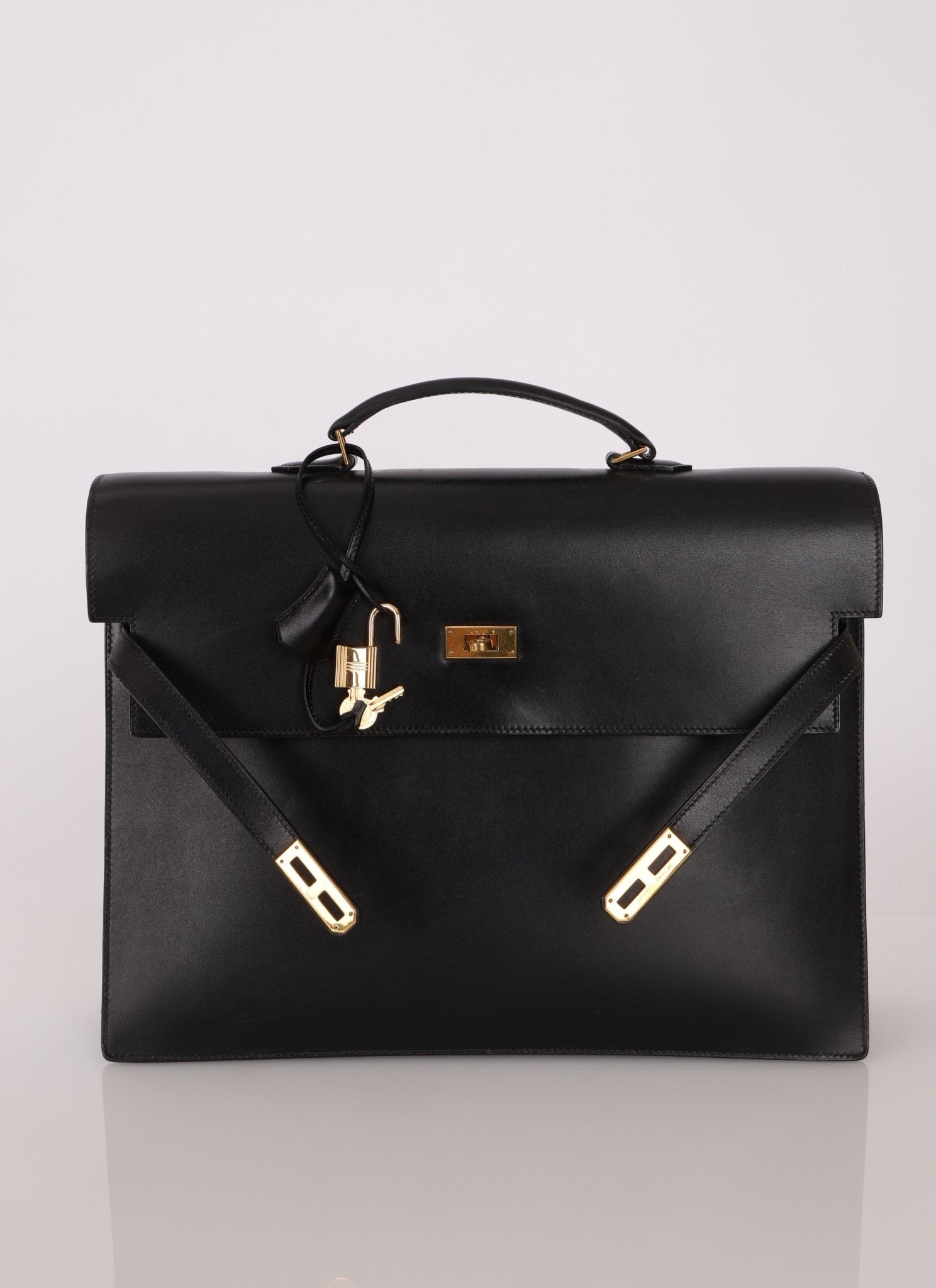 Hermès 2000 Noir Box Kelly Dépêches 38 GHW - FashioNica
