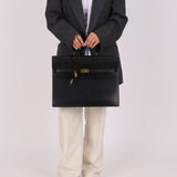 Hermès 2000 Noir Box Kelly Dépêches 38 GHW - FashioNica