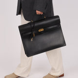 Hermès 2000 Noir Box Kelly Dépêches 38 GHW - FashioNica