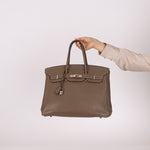 Hermès 2008 Etoupe Clemence Retourne Birkin 35 - FashioNica