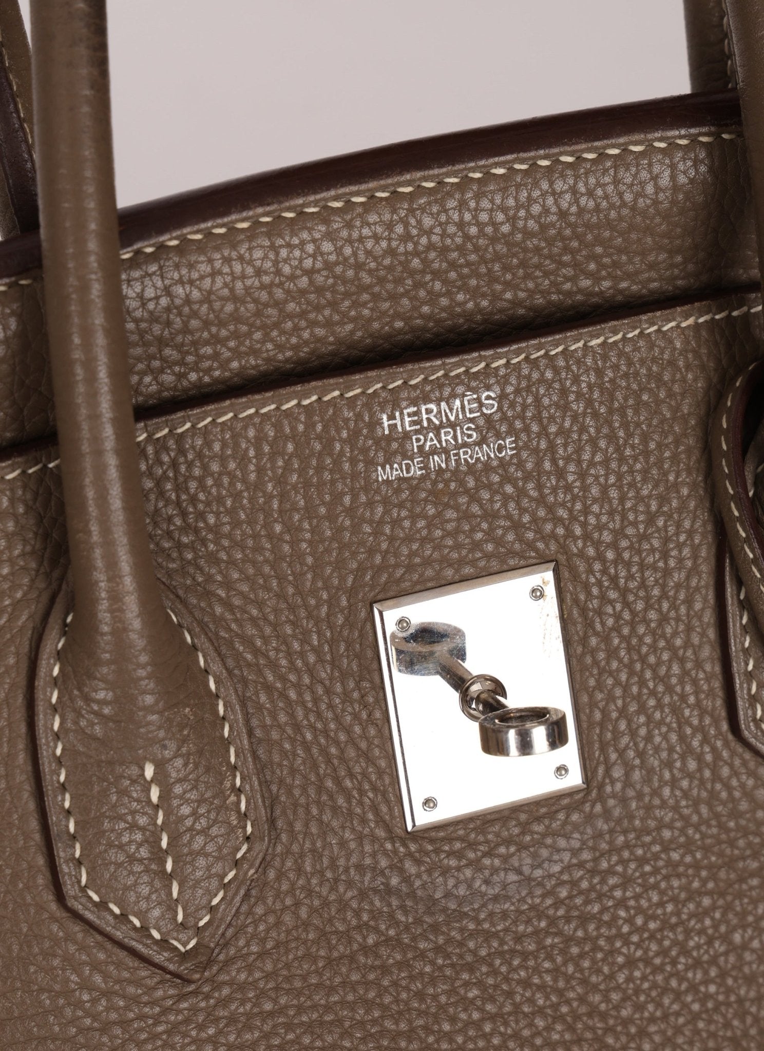 Hermès 2008 Etoupe Clemence Retourne Birkin 35 - FashioNica