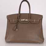 Hermès 2008 Etoupe Clemence Retourne Birkin 35 - FashioNica