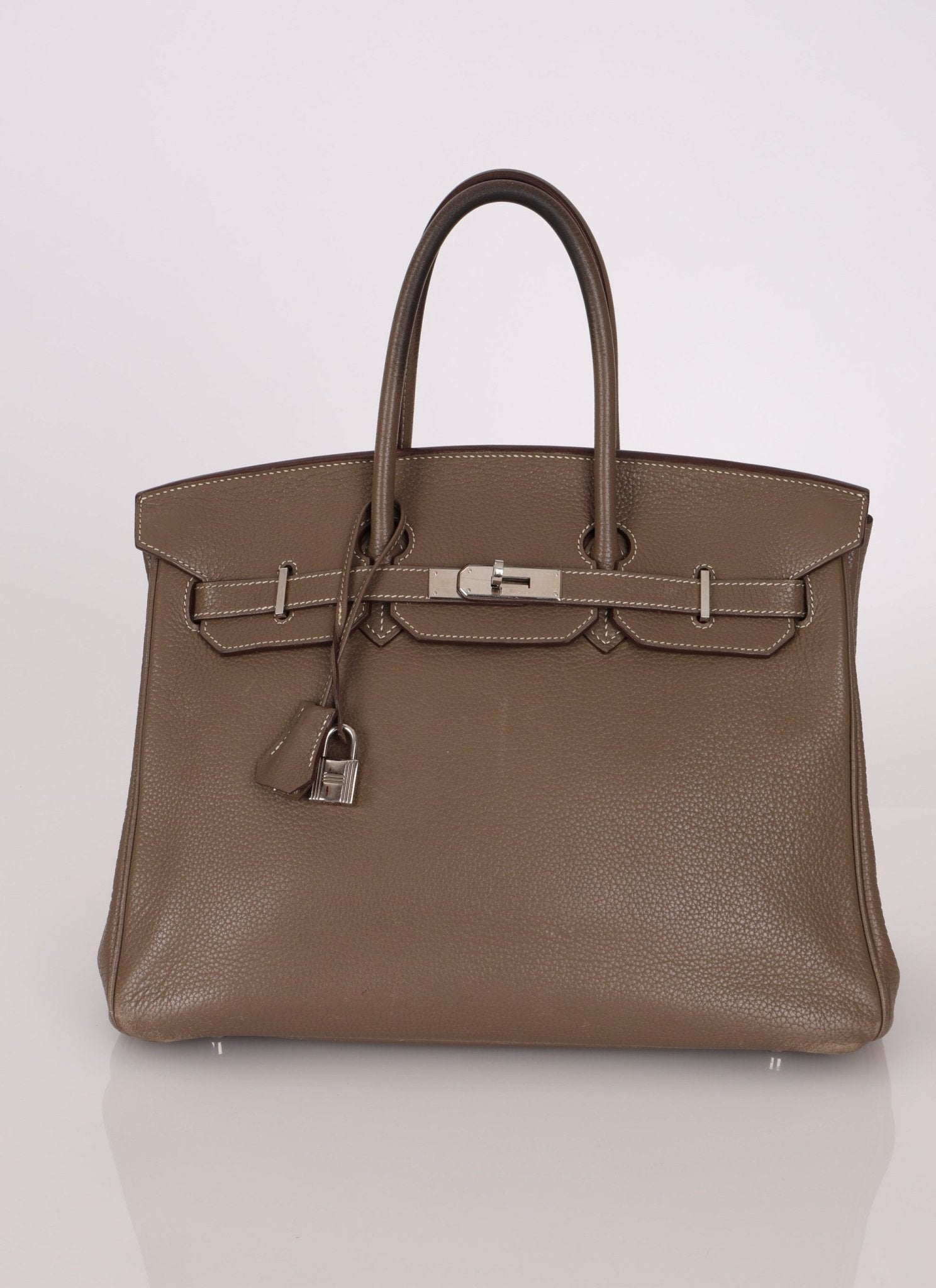 Hermès 2008 Etoupe Clemence Retourne Birkin 35 - FashioNica