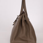 Hermès 2008 Etoupe Clemence Retourne Birkin 35 - FashioNica