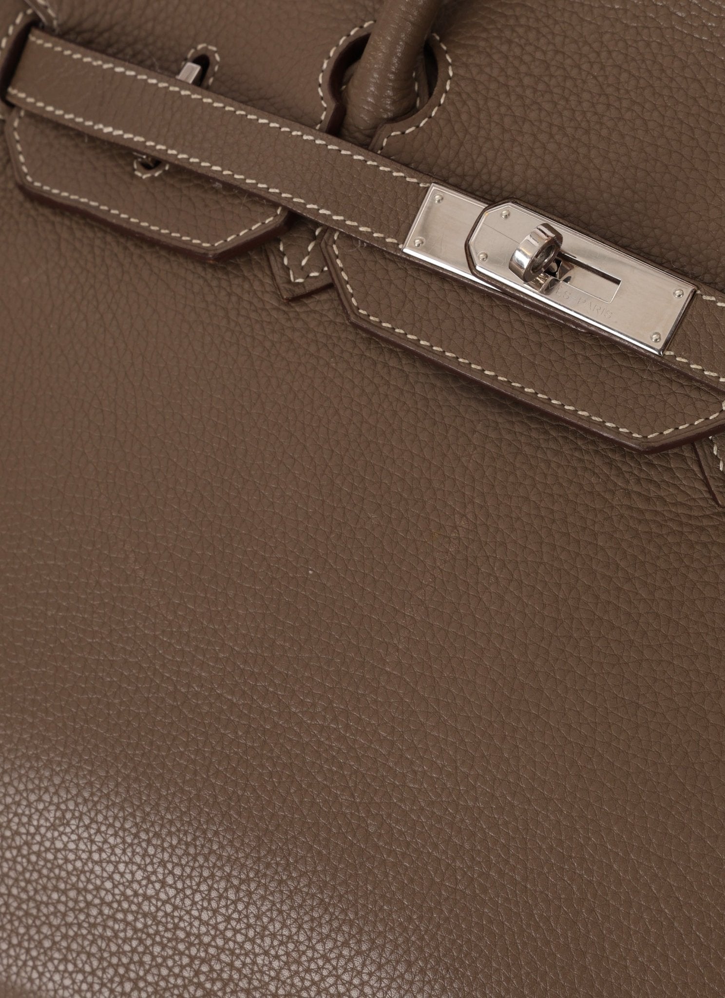 Hermès 2008 Etoupe Clemence Retourne Birkin 35 - FashioNica